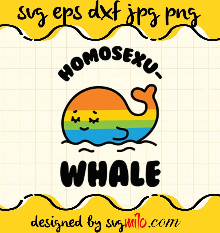 Homosexu Whale cut file for cricut silhouette machine make craft handmade - SVGMILO