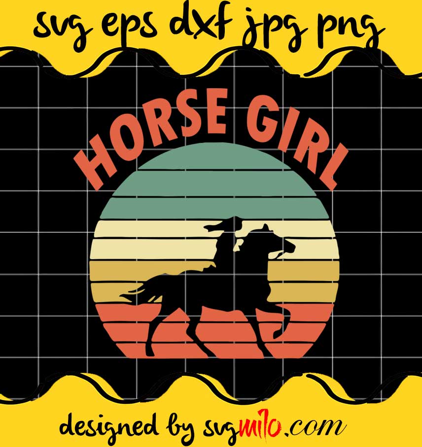 Horsegirl Horse Girl Cute Girl Riding Vintage cut file for cricut silhouette machine make craft handmade - SVGMILO