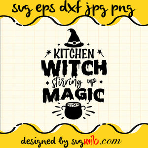 Kitchen Witch Stiring Up Magic SVG Cut Files For Cricut Silhouette,Premium Quality SVG - SVGMILO