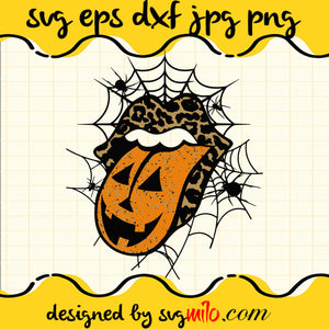 Leopard Pumpkin Lips and Tongue Cricut cut file, Silhouette cutting file,Premium Quality SVG - SVGMILO