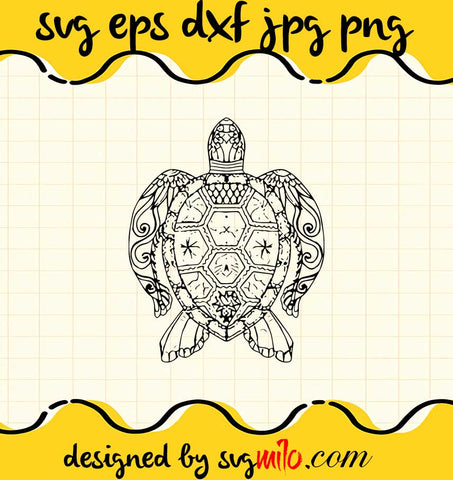 Mandala Tortoise cut file for cricut silhouette machine make craft handmade - SVGMILO