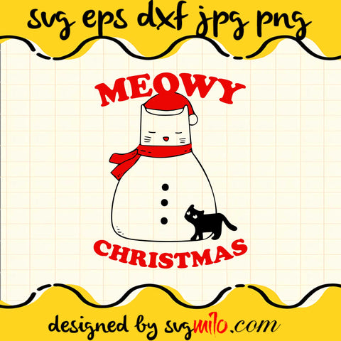 Meowy Christmas Snow Cat File SVG Cricut cut file, Silhouette cutting file,Premium quality SVG - SVGMILO