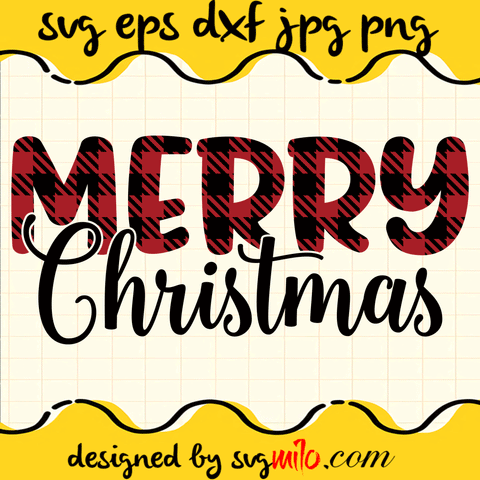 Merry Christmas Buffalo Plaid SVG, Christmas SVG, EPS, PNG, DXF, Premium Quality - SVGMILO