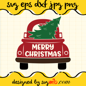 Merry Christmas Truck Back SVG, Christmas SVG, Santa SVG, EPS, PNG, DXF, Premium Quality - SVGMILO