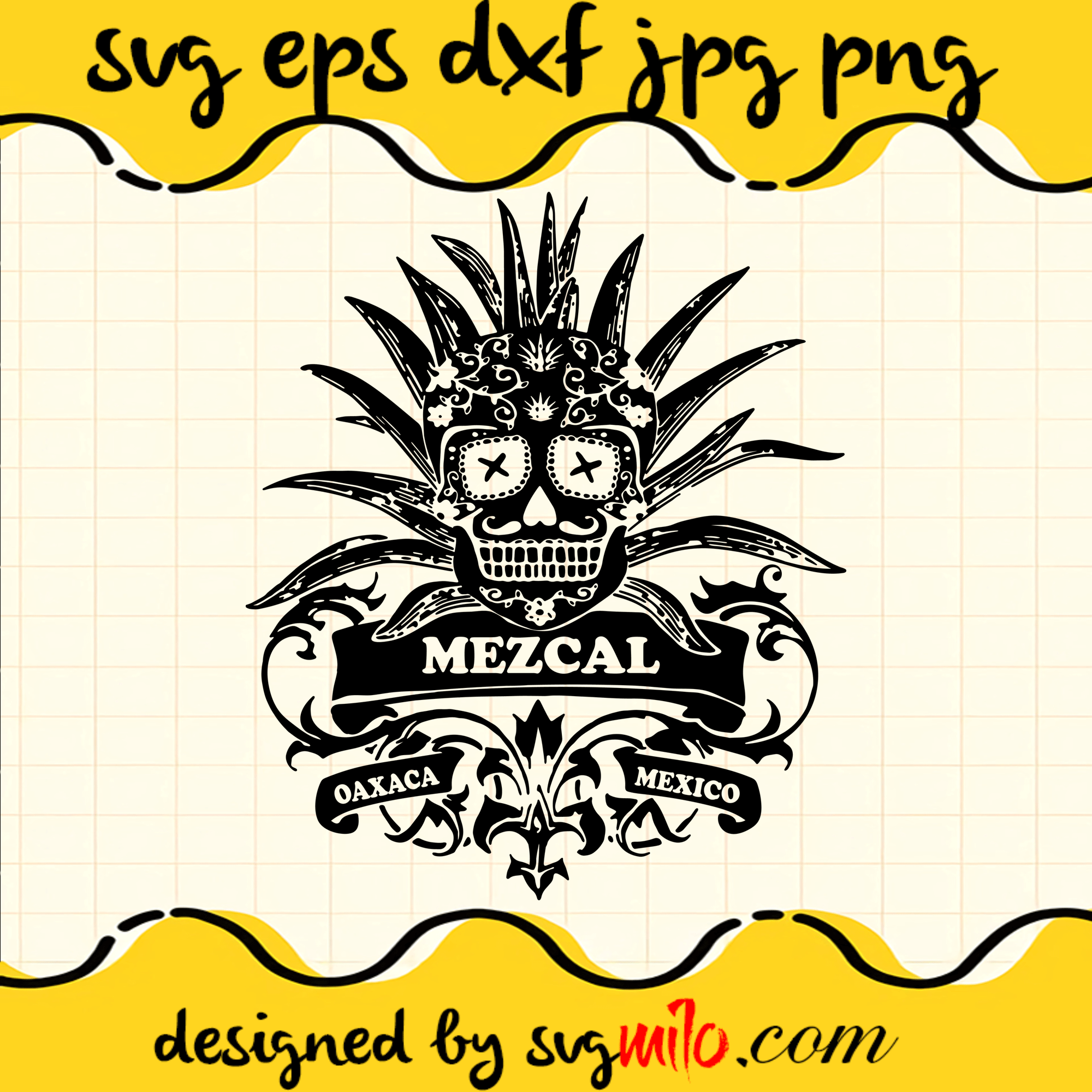 Mezcal SVG, Vintage Tequila SVG, Sugar Skull Graphic SVG, Halloween SVG, EPS, PNG, DXF, Premium Quality - SVGMILO