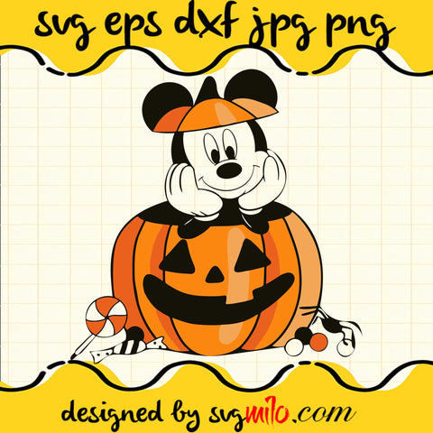 Micket Mouse In Pumkin Halloween File SVG Cricut cut file, Silhouette cutting file,Premium quality SVG - SVGMILO