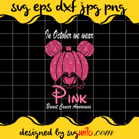 Mickey Pink Breast Cancer Awareness Cricut cut file, Silhouette cutting file,Premium Quality SVG - SVGMILO