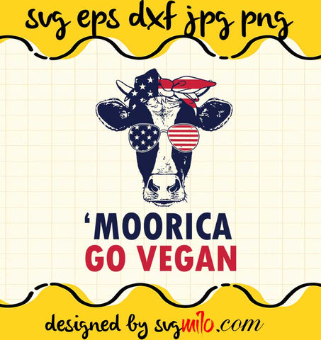Moorica Go Vegan Horse American Flag cut file for cricut silhouette machine make craft handmade - SVGMILO