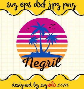 Negril Jamaica Sunset Palm Treses cut file for cricut silhouette machine make craft handmade - SVGMILO