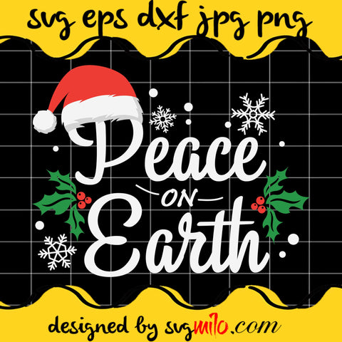 Peace On Earth Christmas Hat SVG Cricut file, Silhouette cutting file,Premium Quality SVG - SVGMILO