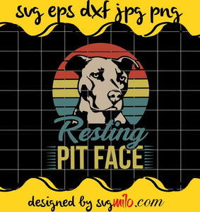 Resting Pit Face Dog cut file for cricut silhouette machine make craft handmade - SVGMILO