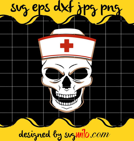 Retro Nurse Skull Halloween File SVG Cricut cut file, Silhouette cutting file,Premium quality SVG - SVGMILO