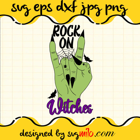 Rock On Witches Cricut cut file, Silhouette cutting file,Premium Quality SVG - SVGMILO