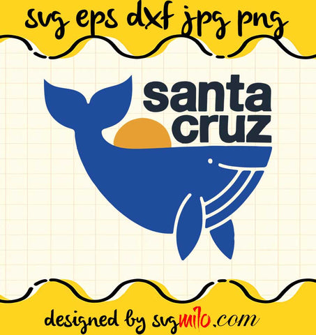 Santa Cruz Whale cut file for cricut silhouette machine make craft handmade - SVGMILO