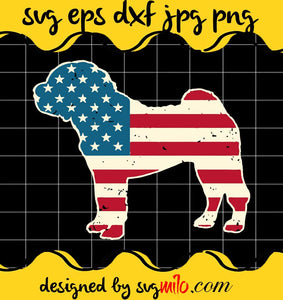 Shar Pei 4th of July USA American Flag Dog cut file for cricut silhouette machine make craft handmade - SVGMILO