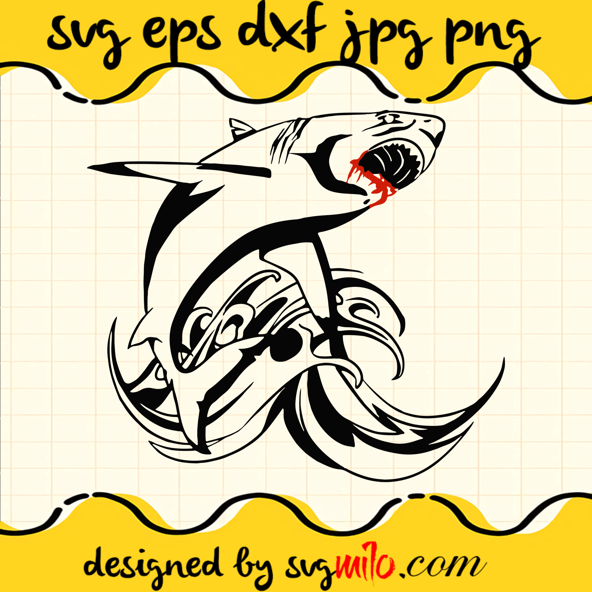 Shark Halloween SVG, EPS, PNG, DXF, Premium Quality - SVGMILO