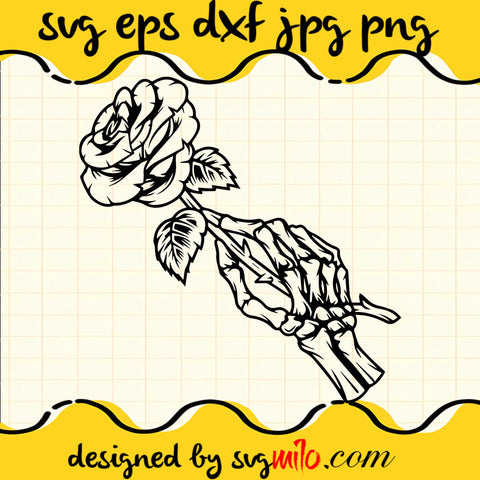 Skeleton Hand Rose High Res Stock SVG Cut Files For Cricut Silhouette,Premium Quality SVG - SVGMILO