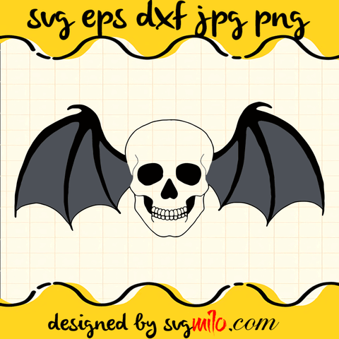 Skull With Bat Cricut cut file, Silhouette cutting file,Premium Quality SVG - SVGMILO