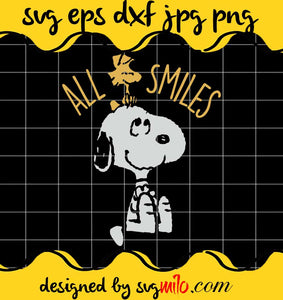 Snoopy All Smile cut file for cricut silhouette machine make craft handmade - SVGMILO
