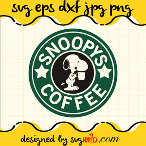 Snoopys Coffee SVG PNG DXF EPS Cut Files For Cricut Silhouette,Premium quality SVG - SVGMILO