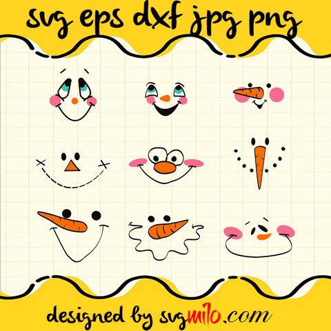 Snowman Face SVG, Snowman SVG, Christmas SVG, EPS, PNG, DXF, Premium Quality - SVGMILO