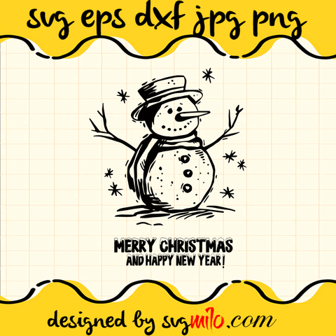 Snowman Merry Christmas SVG, Christmas SVG, EPS, PNG, DXF, Premium Quality - SVGMILO