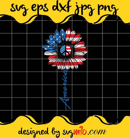 Sunflower-USA American Flag 4th cut file for cricut silhouette machine make craft handmade - SVGMILO