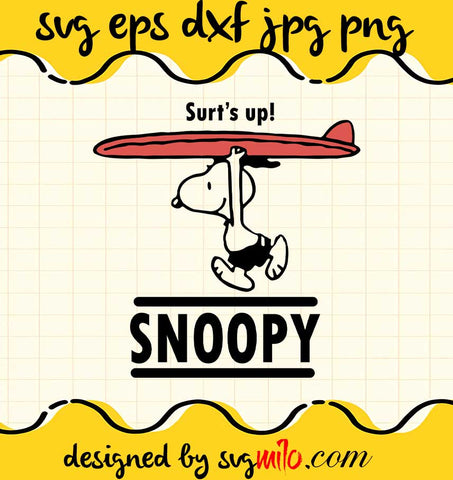 Surt's Up Summer Snoopy cut file for cricut silhouette machine make craft handmade - SVGMILO