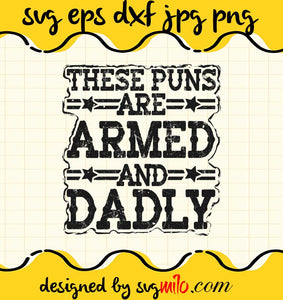 Tazza Da Caffè In Ceramica 425 Ml – These Puns Are Armed And Dadly – Regalo Divertente Per Papà Con Giochi Di Parole – Bianca