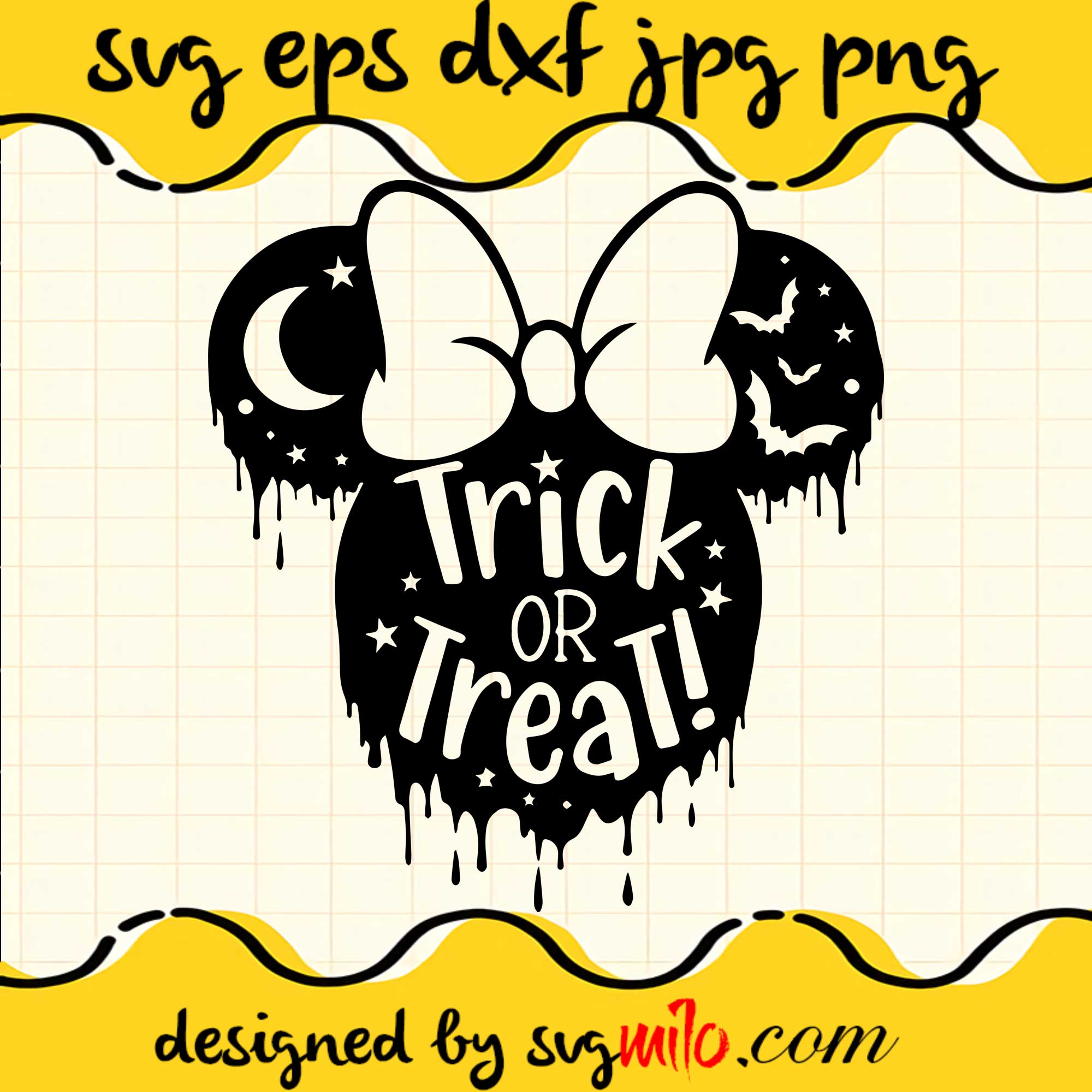 Trick or Treat Mouse Bat  Halloween Mouse Head SVG PNG DXF EPS Cut Files For Cricut Silhouette,Premium quality SVG - SVGMILO